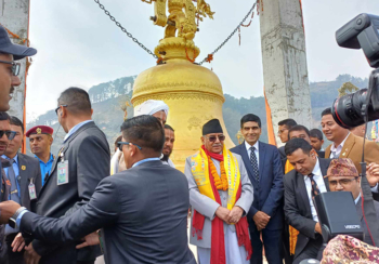 सेनाको हेलिकप्टरमा पुगे प्रचण्ड बाग्लुङको पञ्चकोट